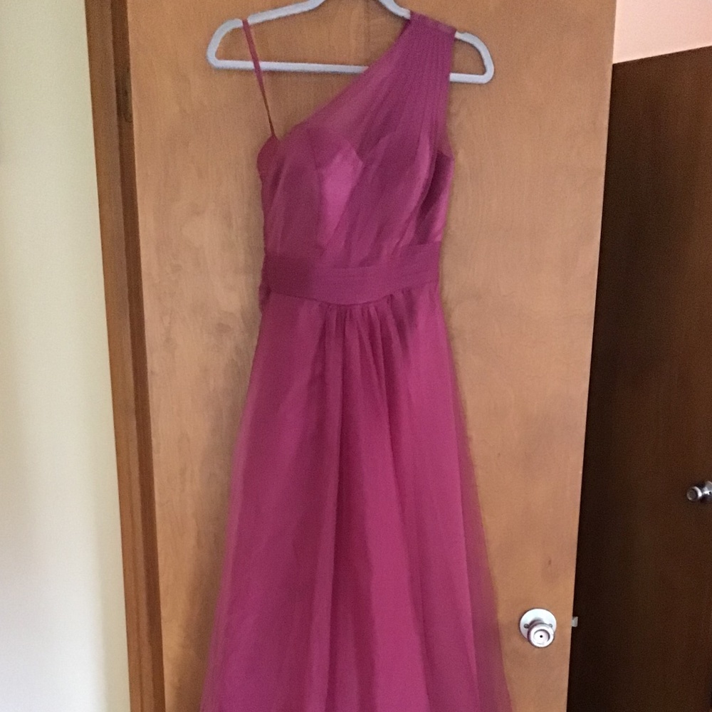Lila Mira One shoulder Chiffon Gown in Mulberry Size 2